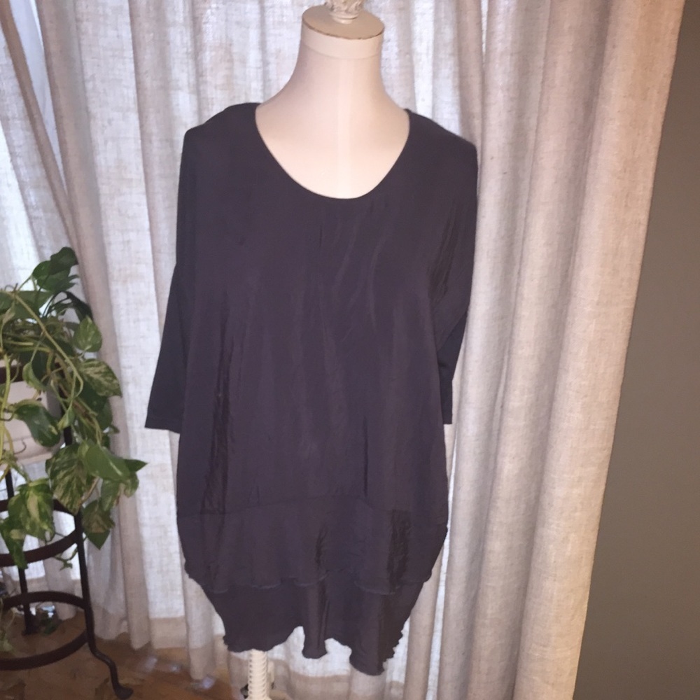 Monoreno Tunic Top Dark Gray S NWT